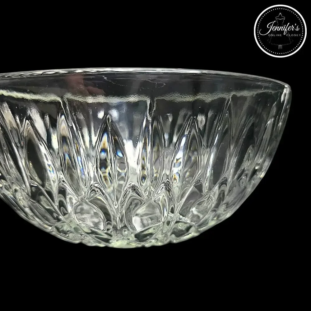 Pasari Indonesia Vintage Pretzel Clear Pressed Glass Serving Bowl